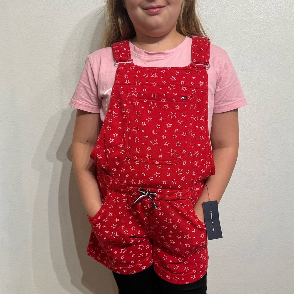Tommy Hilfiger Red Stars Overalls Sz XL NWT